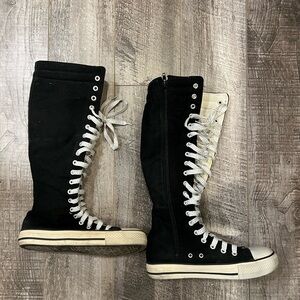 Black High-Top Lace-Up Women's Shoes